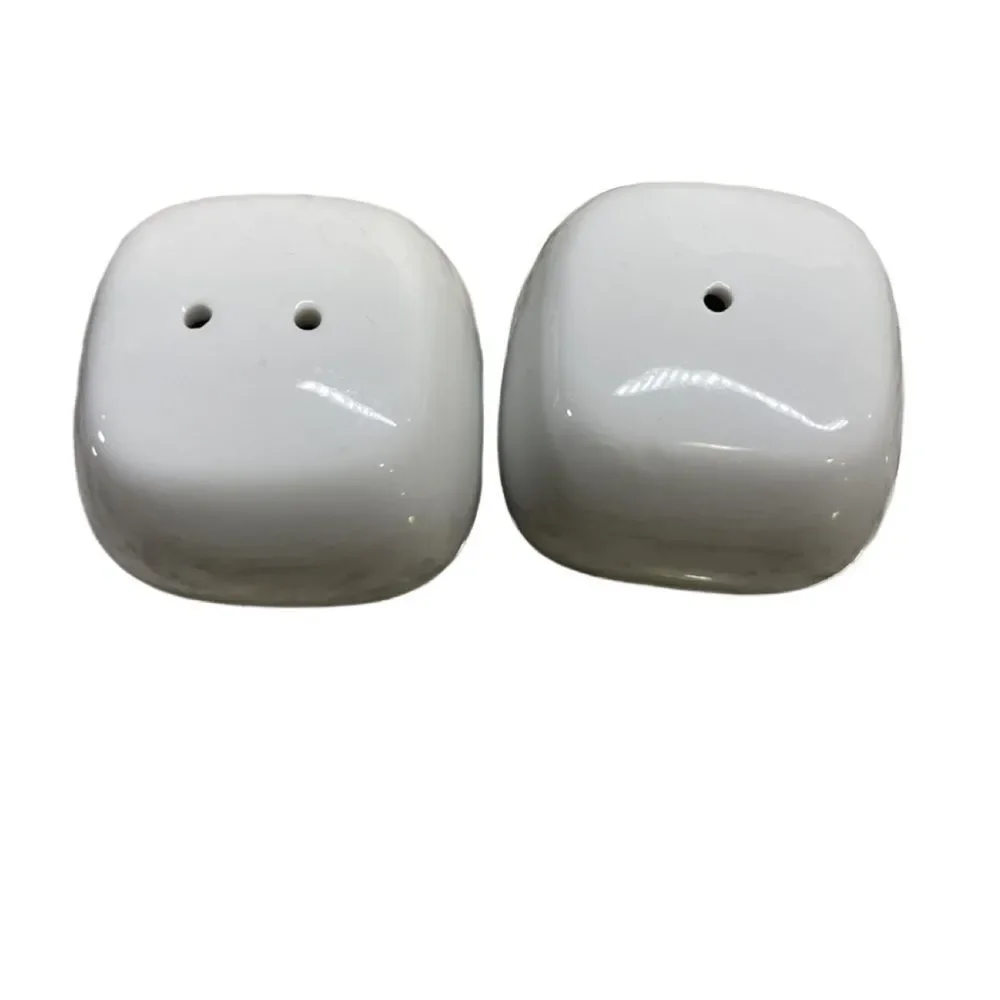 Fortressa Fortaluxe Small 5” White Ceramic Sauce Dishes & Small S&P Shakers